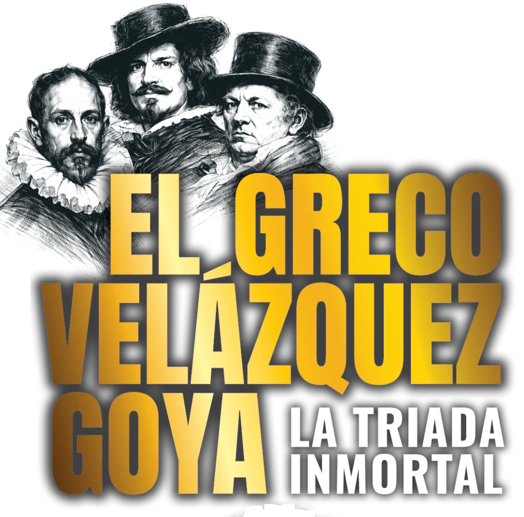 La Tríada Inmortal: El Greco, Velázquez, Goya — logo de la exposición